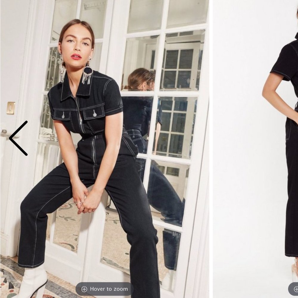 Nasty Gal Black Denim Boiler Suit